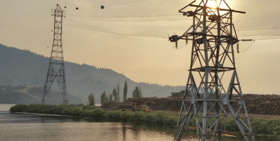 Powerlines over water