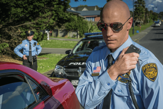 Police Officer making a Radio Call